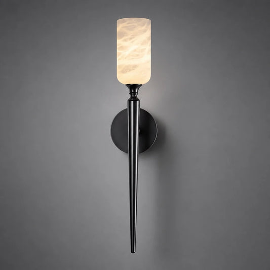 Modern Axis Long Cylinder Alabaster Wallchiere Light Fixture