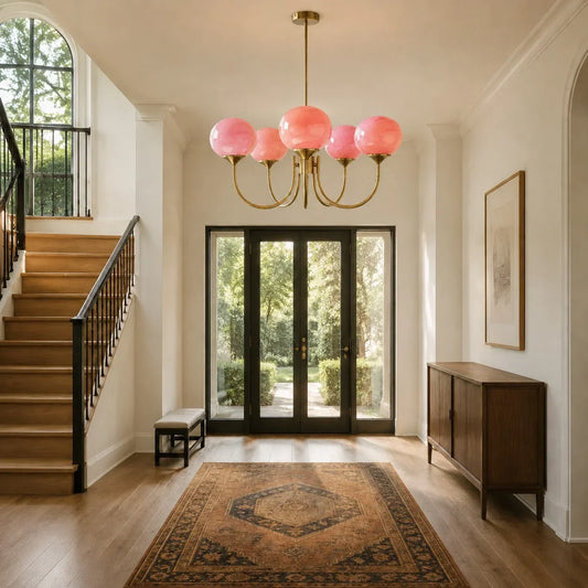 Idelle Modern Bauhaus Spherical Glass Chandelier
