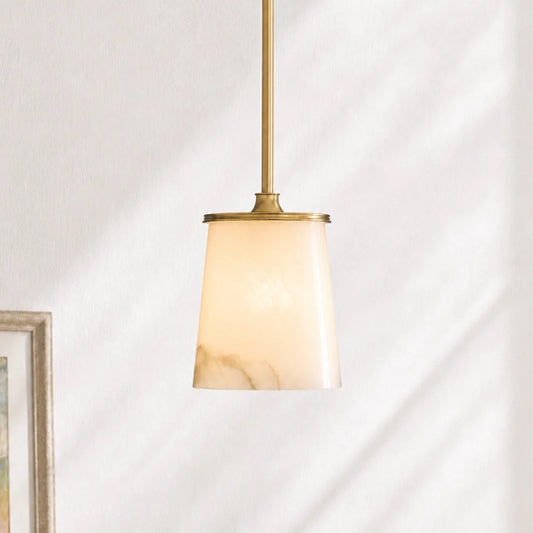 Modern Classic Alabaster Marble Tapered Pendant Lamp