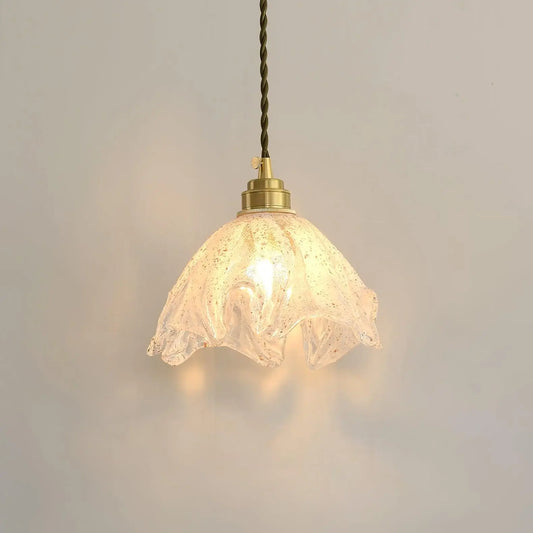 Modern Flower Crystal Brass Pendant Light