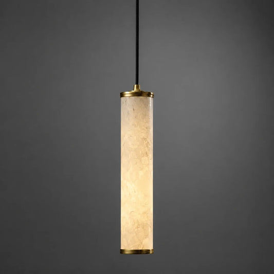 Modern Minimalist Alabaster Cylinder Pendant Light