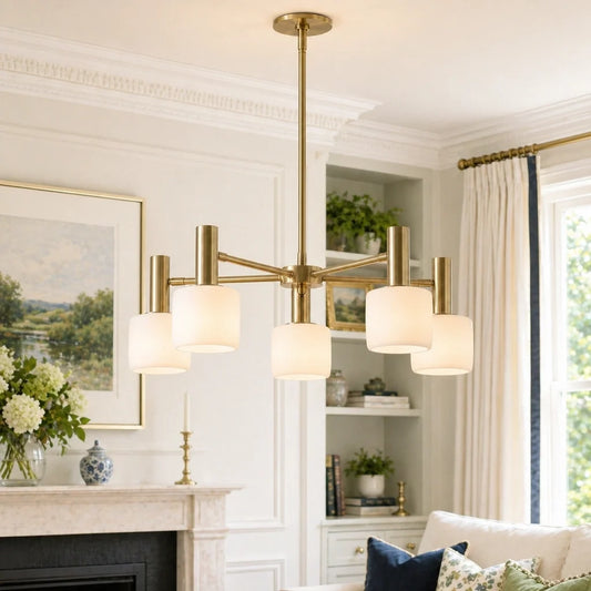 Modern Minimalist Porcelain White Chandelier