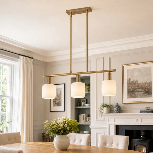 Modern Minimalist White Porcelain 3-Light Chandelier