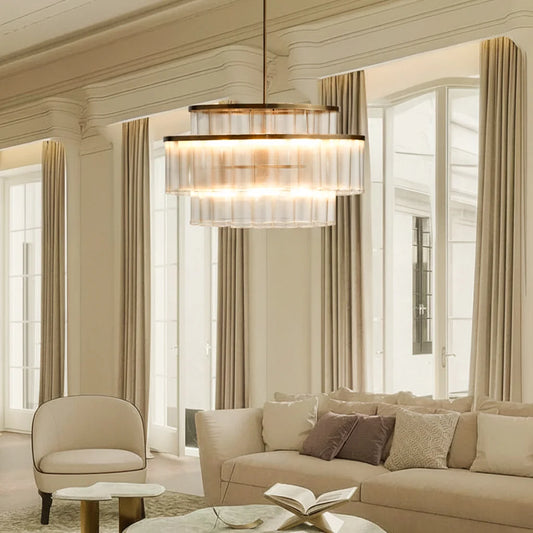 Modern Multi-layered Adjustable Crystal Chandelier