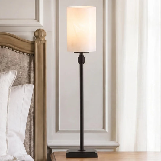 Modern Natural Alabaster Round Table Light