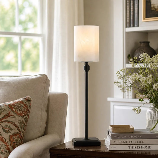Modern Natural Alabaster Round Table Light