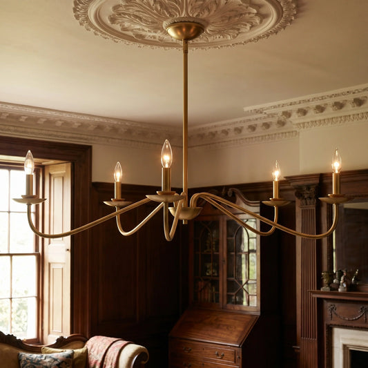 Modern Rustic Candlestick 5 Light Metal Chandelier