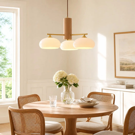Norev Modern Bauhaus Glass Chandelier