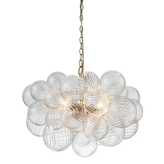 Reid Luxury Ribbed Bubble Glass Chandelier