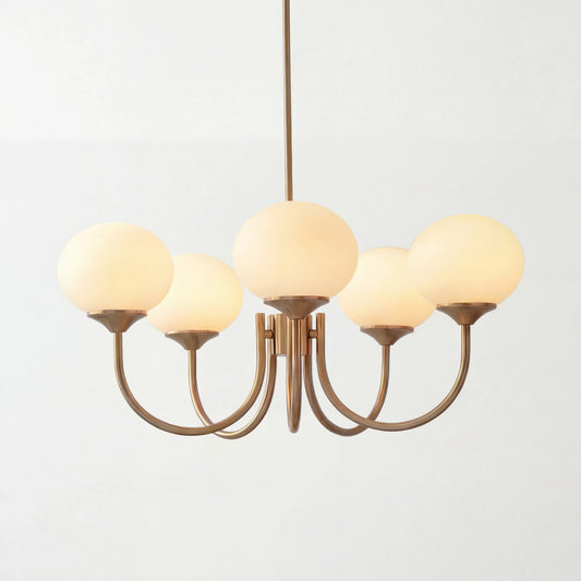 Rheon Bauhaus Cream Glass Globe Chandelier