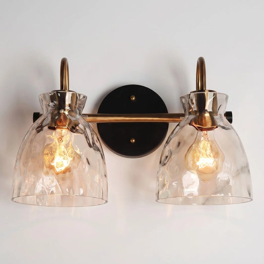 Selric Modern 2-Light Hammered Glass Dome Wall Sconce