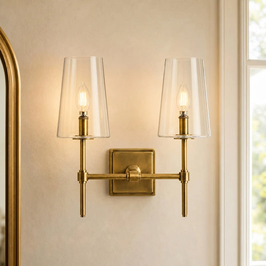 Seraph Modern Clear Glass Metal Wall Sconce