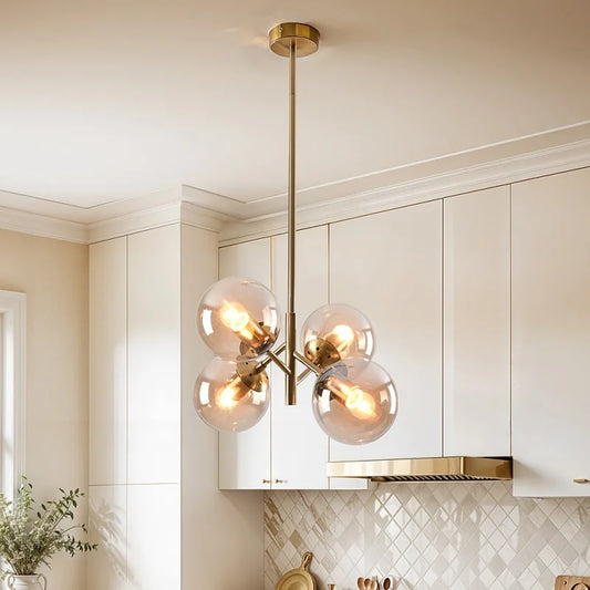 Thevioran Vintage Glass Orb Pendant Light