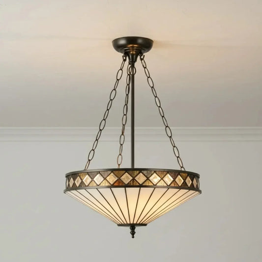 Tobin Vintage Adjustable Tiffany Glass Pendant Light