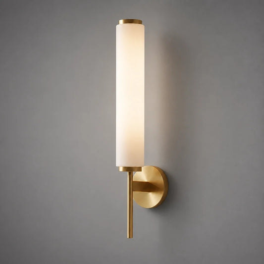 Vintage Cylindrical Alabaster Wall Lamp