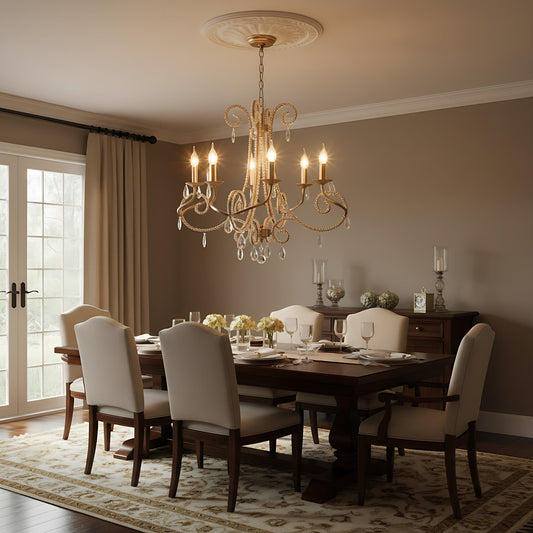 Vintage Elegant Crystal Candle Chandelier