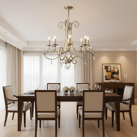 Vintage Elegant Crystal Candle Chandelier