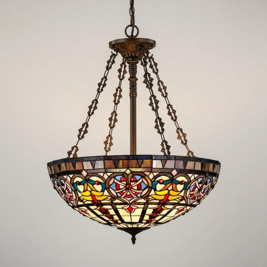Willa Vintage Tiffany Glass Bowl Pendant Light