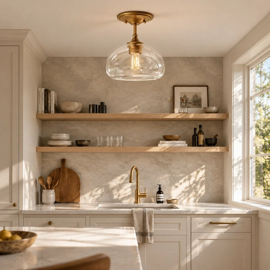 Zinnia Farmhouse Dome Glass Semi-flush Mount Light