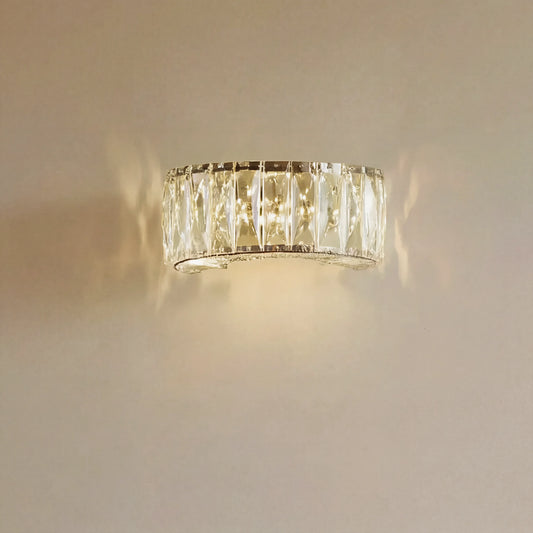 Sophisticated Clear Crystal Ring Wall Light