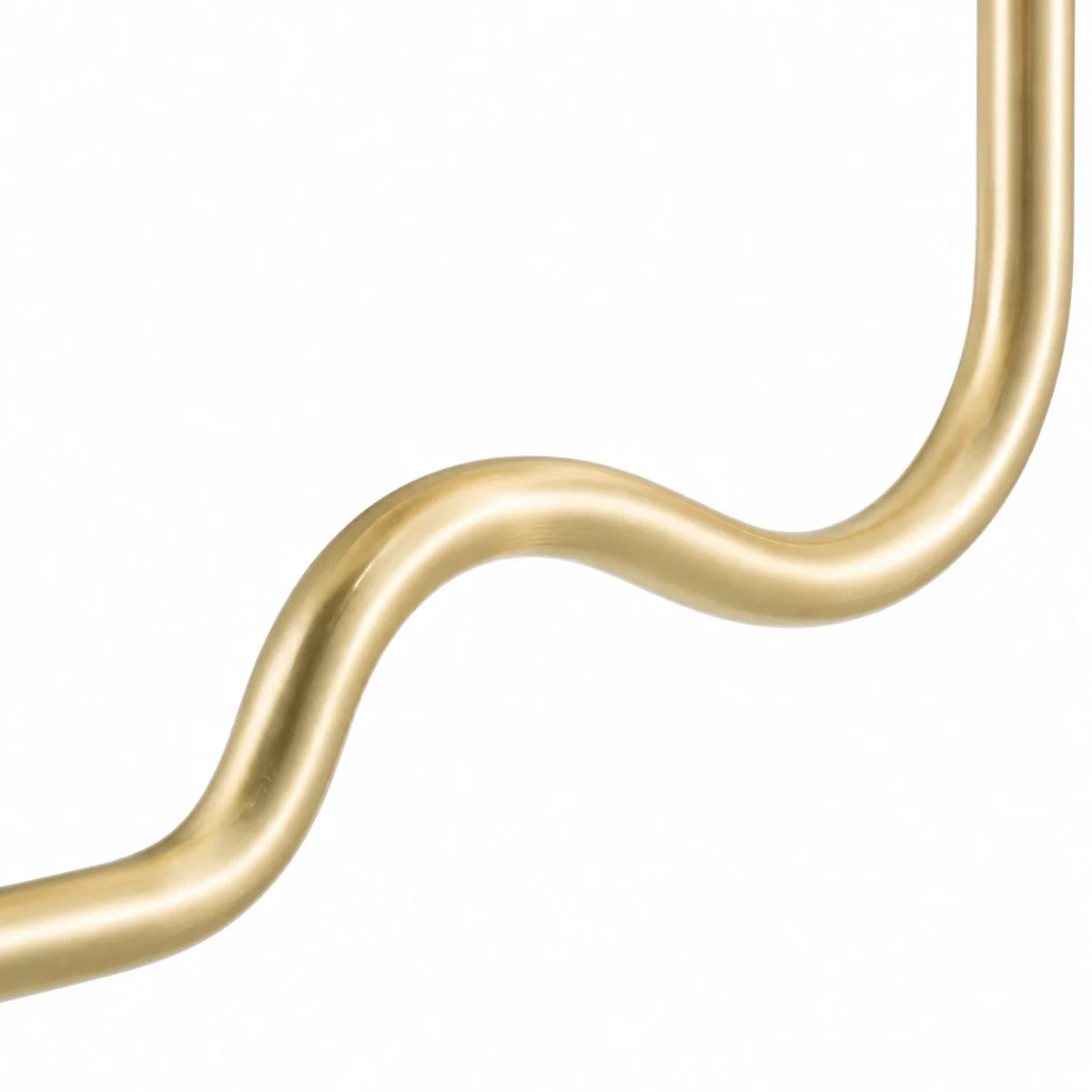 Close view of the Isolde chandelier sculptural brass arm